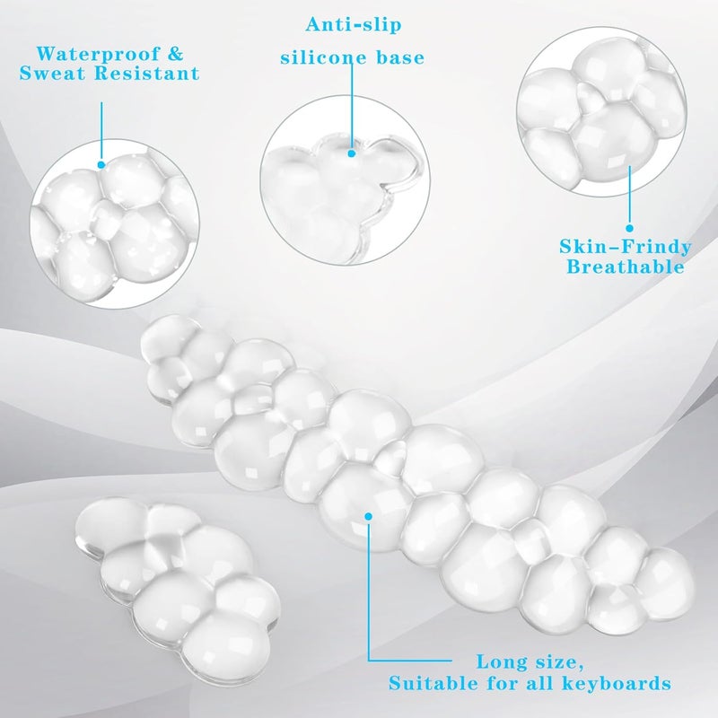 KEPUTAIER Gel Cloud Keyboard and Mouse Wrist Rest, Cute Wrist Support and Arm Support Keyboard Rest for Keyboard and Mouse Typing Pain Relief，Suitable for Office/Computer/Laptop/Gaming（White） - Image 3